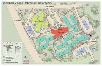 Campus Map of Westhills Village, Assisted Living, Nursing Home, Independent Living, CCRC, Rapid City, SD 1