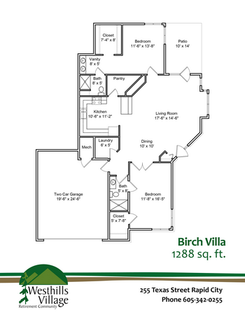 Floorplan of Westhills Village, Assisted Living, Nursing Home, Independent Living, CCRC, Rapid City, SD 12