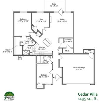 Floorplan of Westhills Village, Assisted Living, Nursing Home, Independent Living, CCRC, Rapid City, SD 16