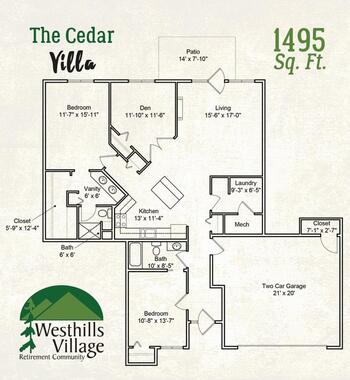 Floorplan of Westhills Village, Assisted Living, Nursing Home, Independent Living, CCRC, Rapid City, SD 19