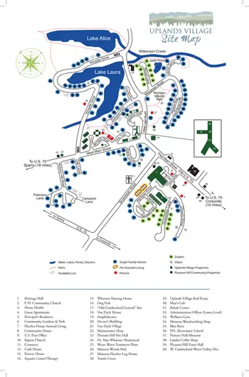 Campus Map of Uplands Village, Assisted Living, Nursing Home, Independent Living, CCRC, Pleasant Hill, TN 2