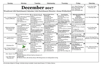 Activity Calendar of Blakeford, Assisted Living, Nursing Home, Independent Living, CCRC, Nashville, TN 9