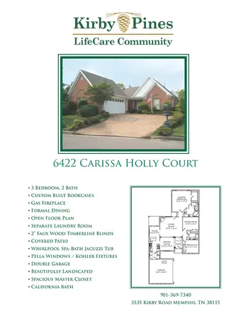 Floorplan of Kirby Pines, Assisted Living, Nursing Home, Independent Living, CCRC, Memphis, TN 20