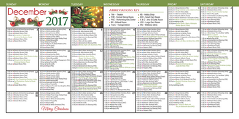 Activity Calendar of Kirby Pines, Assisted Living, Nursing Home, Independent Living, CCRC, Memphis, TN 1