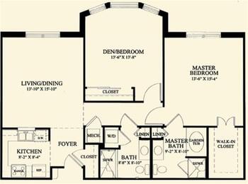 Floorplan of The Village at Germantown, Assisted Living, Nursing Home, Independent Living, CCRC, Germantown, TN 6