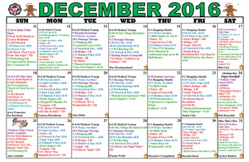 Activity Calendar of The Village at Germantown, Assisted Living, Nursing Home, Independent Living, CCRC, Germantown, TN 2