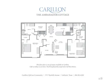 Floorplan of Carillon LifeCare Community, Assisted Living, Nursing Home, Independent Living, CCRC, Lubbock, TX 2