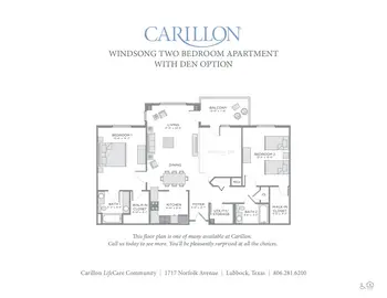 Floorplan of Carillon LifeCare Community, Assisted Living, Nursing Home, Independent Living, CCRC, Lubbock, TX 8