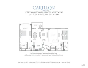 Floorplan of Carillon LifeCare Community, Assisted Living, Nursing Home, Independent Living, CCRC, Lubbock, TX 9