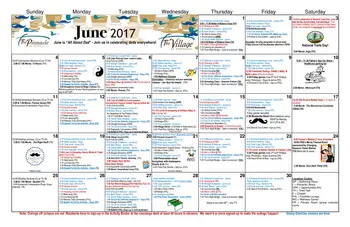 Activity Calendar of EdenHill, Assisted Living, Nursing Home, Independent Living, CCRC, New Braunfels, TX 1