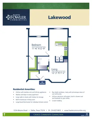 Floorplan of Juliette Fowler Communities, Assisted Living, Nursing Home, Independent Living, CCRC, Dallas, TX 11
