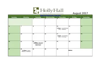 Activity Calendar of Holly Hall, Assisted Living, Nursing Home, Independent Living, CCRC, Houston, TX 5