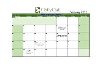 Activity Calendar of Holly Hall, Assisted Living, Nursing Home, Independent Living, CCRC, Houston, TX 11