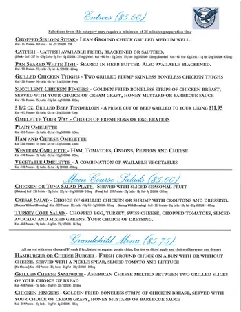 Dining menu of Army Residence Community, Assisted Living, Nursing Home, Independent Living, CCRC, San Antonio, TX 3