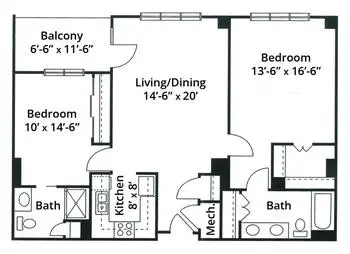 Floorplan of Army Residence Community, Assisted Living, Nursing Home, Independent Living, CCRC, San Antonio, TX 16