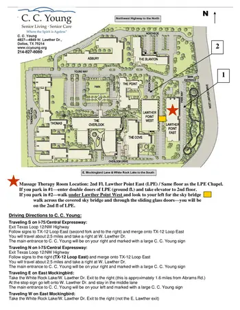 Campus Map of C.C. Young, Assisted Living, Nursing Home, Independent Living, CCRC, Dallas, TX 5