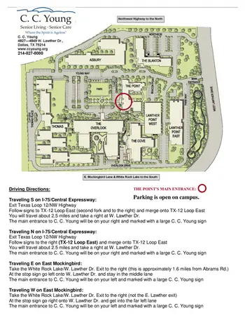 Campus Map of C.C. Young, Assisted Living, Nursing Home, Independent Living, CCRC, Dallas, TX 4