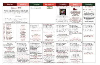 Activity Calendar of Longhorn Village, Assisted Living, Nursing Home, Independent Living, CCRC, Austin, TX 1