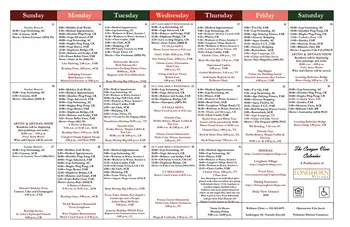 Activity Calendar of Longhorn Village, Assisted Living, Nursing Home, Independent Living, CCRC, Austin, TX 2