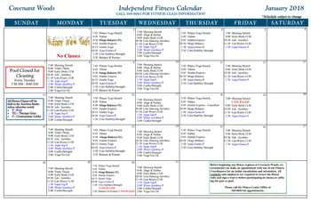 Activity Calendar of Covenant Woods, Assisted Living, Nursing Home, Independent Living, CCRC, Mechanicsville, VA 2