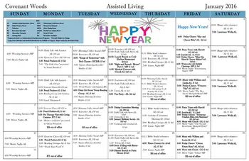 Activity Calendar of Covenant Woods, Assisted Living, Nursing Home, Independent Living, CCRC, Mechanicsville, VA 3