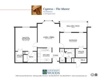 Floorplan of Covenant Woods, Assisted Living, Nursing Home, Independent Living, CCRC, Mechanicsville, VA 19