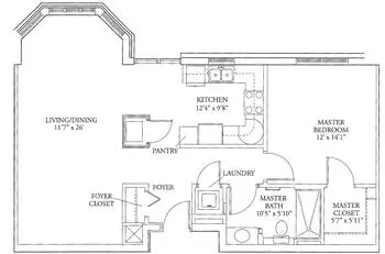 Floorplan of Lucy Corr, Assisted Living, Nursing Home, Independent Living, CCRC, Chesterfield, VA 2
