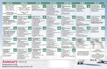 Activity Calendar of Brandermill Woods, Assisted Living, Nursing Home, Independent Living, CCRC, Midlothian, VA 7