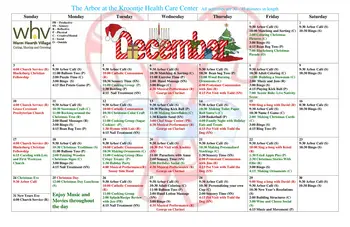 Activity Calendar of Warm Hearth Village, Assisted Living, Nursing Home, Independent Living, CCRC, Blacksburg, VA 3