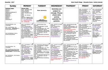 Activity Calendar of Warm Hearth Village, Assisted Living, Nursing Home, Independent Living, CCRC, Blacksburg, VA 7