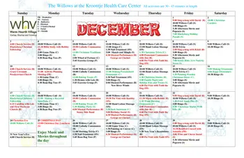 Activity Calendar of Warm Hearth Village, Assisted Living, Nursing Home, Independent Living, CCRC, Blacksburg, VA 11