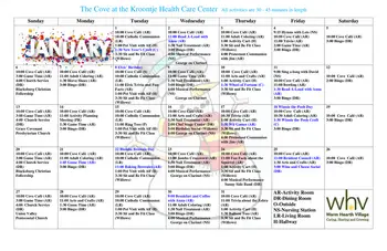 Activity Calendar of Warm Hearth Village, Assisted Living, Nursing Home, Independent Living, CCRC, Blacksburg, VA 13