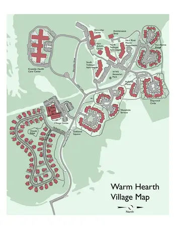 Campus Map of Warm Hearth Village, Assisted Living, Nursing Home, Independent Living, CCRC, Blacksburg, VA 1