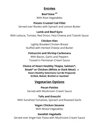 Dining menu of The Woodlands, Assisted Living, Nursing Home, Independent Living, CCRC, Fairfax, VA 10