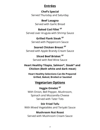 Dining menu of The Woodlands, Assisted Living, Nursing Home, Independent Living, CCRC, Fairfax, VA 14