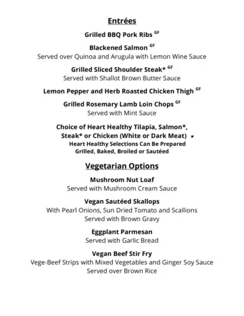 Dining menu of The Woodlands, Assisted Living, Nursing Home, Independent Living, CCRC, Fairfax, VA 2