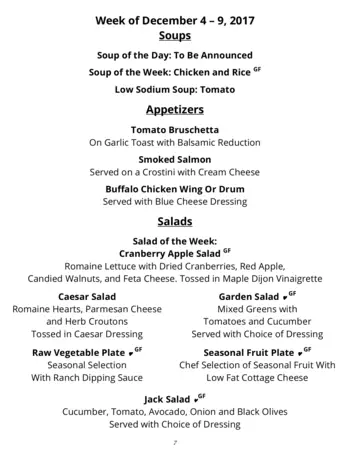 Dining menu of The Woodlands, Assisted Living, Nursing Home, Independent Living, CCRC, Fairfax, VA 5