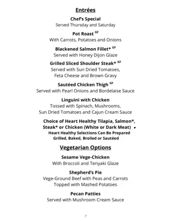 Dining menu of The Woodlands, Assisted Living, Nursing Home, Independent Living, CCRC, Fairfax, VA 6
