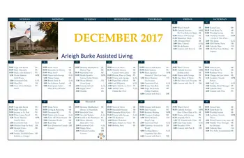 Activity Calendar of Vinson Hall Retirement Community, Assisted Living, Nursing Home, Independent Living, CCRC, Mclean, VA 1