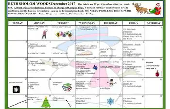 Activity Calendar of Beth Sholom, Assisted Living, Nursing Home, Independent Living, CCRC, Richmond, VA 7