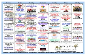 Activity Calendar of Richfield, Assisted Living, Nursing Home, Independent Living, CCRC, Salem, VA 13