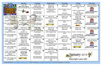 Activity Calendar of Richfield, Assisted Living, Nursing Home, Independent Living, CCRC, Salem, VA 17