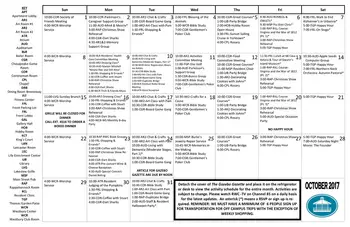 Activity Calendar of Rappahannock Westminster Canterbury, Assisted Living, Nursing Home, Independent Living, CCRC, Irvington, VA 14