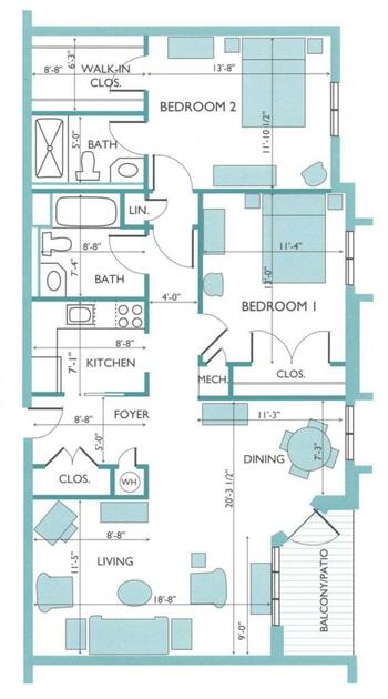 Floorplan of Rappahannock Westminster Canterbury, Assisted Living, Nursing Home, Independent Living, CCRC, Irvington, VA 3