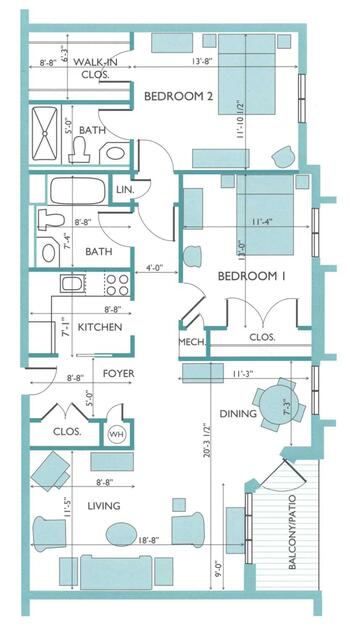 Floorplan of Rappahannock Westminster Canterbury, Assisted Living, Nursing Home, Independent Living, CCRC, Irvington, VA 4