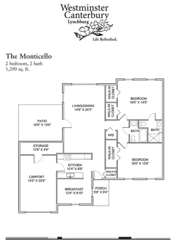 Floorplan of Westminster Canterbury, Assisted Living, Nursing Home, Independent Living, CCRC, Lynchburg, VA 5