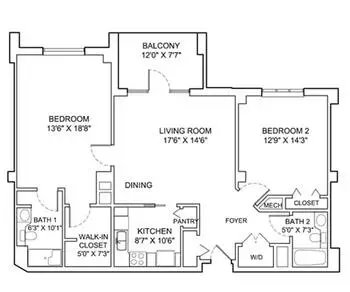 Floorplan of Westminster Canterbury, Assisted Living, Nursing Home, Independent Living, CCRC, Lynchburg, VA 9