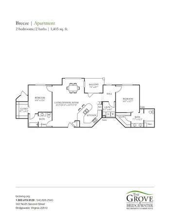Floorplan of Bridgewater Retirement Community, Assisted Living, Nursing Home, Independent Living, CCRC, Bridgewater, VA 4