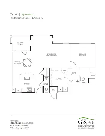 Floorplan of Bridgewater Retirement Community, Assisted Living, Nursing Home, Independent Living, CCRC, Bridgewater, VA 5