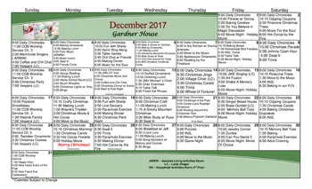 Activity Calendar of Bridgewater Retirement Community, Assisted Living, Nursing Home, Independent Living, CCRC, Bridgewater, VA 3